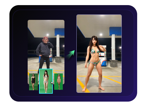 Gerador de Vídeo de Body Swap IA Sem Filtros